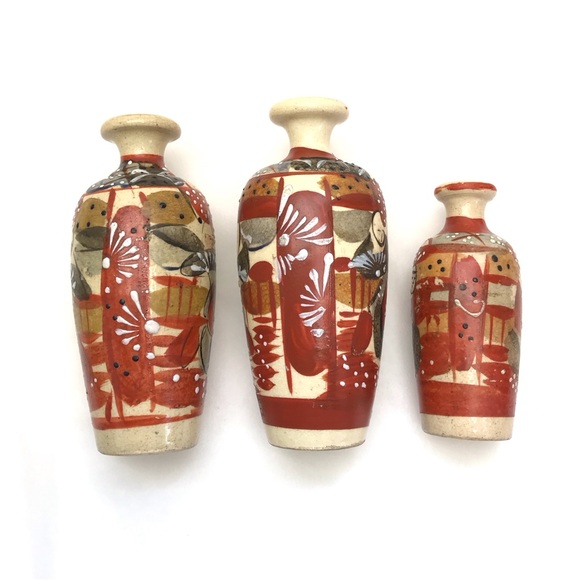 Mid-Century MINIATURE Moriage Ceramic Vases, Set of 3 - Picture 6 of 14